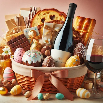 Rafinament și tradiție într-un singur coș: Descoperiți coșurile noastre corporate de Paște Cadoul perfect de Paște: un coș cu produse gourmet